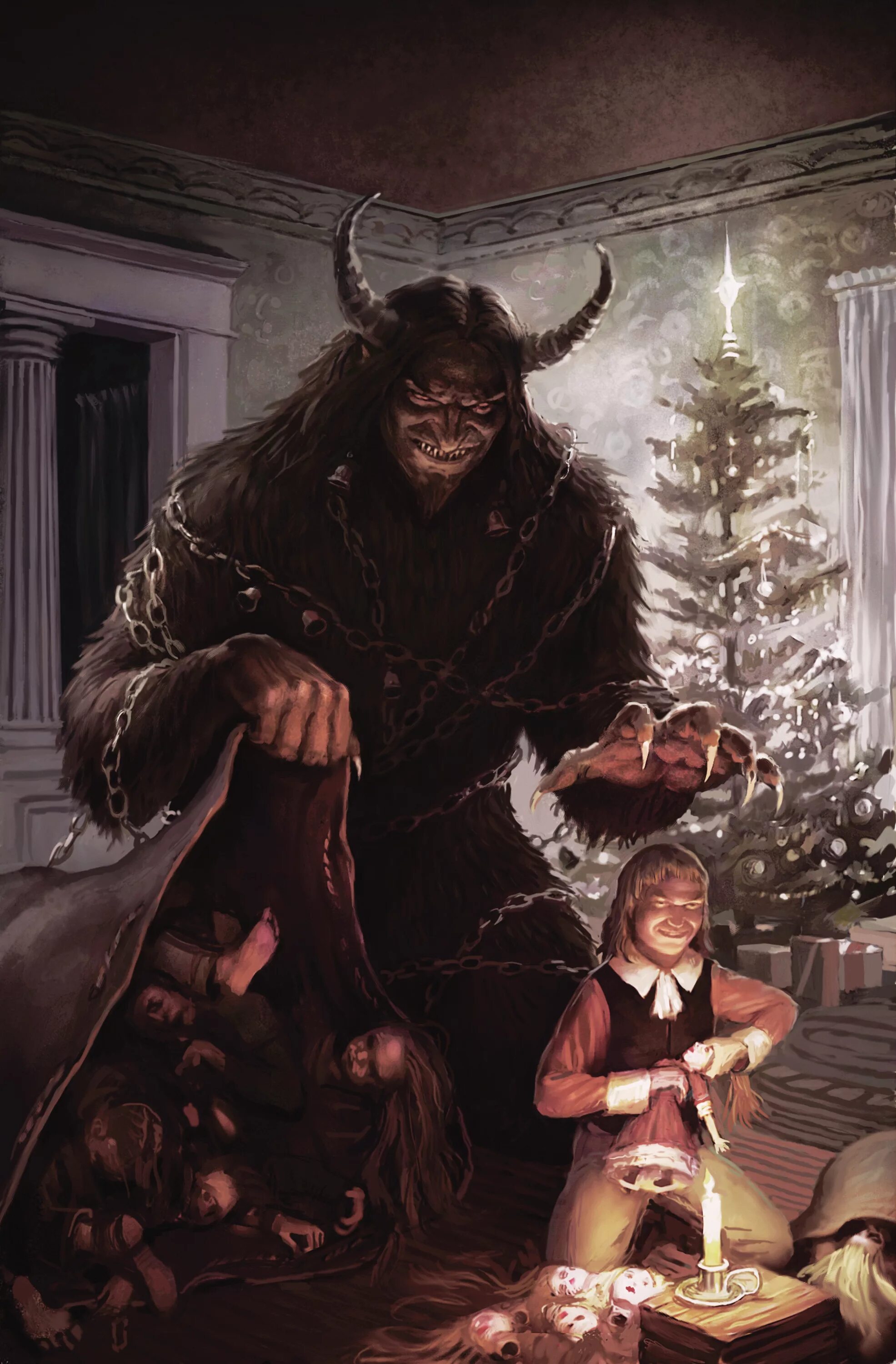 Рождественский демон Крампус. Монстр похищающий детей