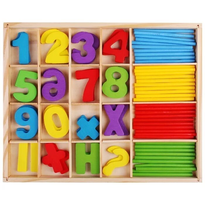 Счетные палочки "Mapacha". Математический набор деревянный. Математический набор для первоклассника деревянный. Математический набор для счета.
