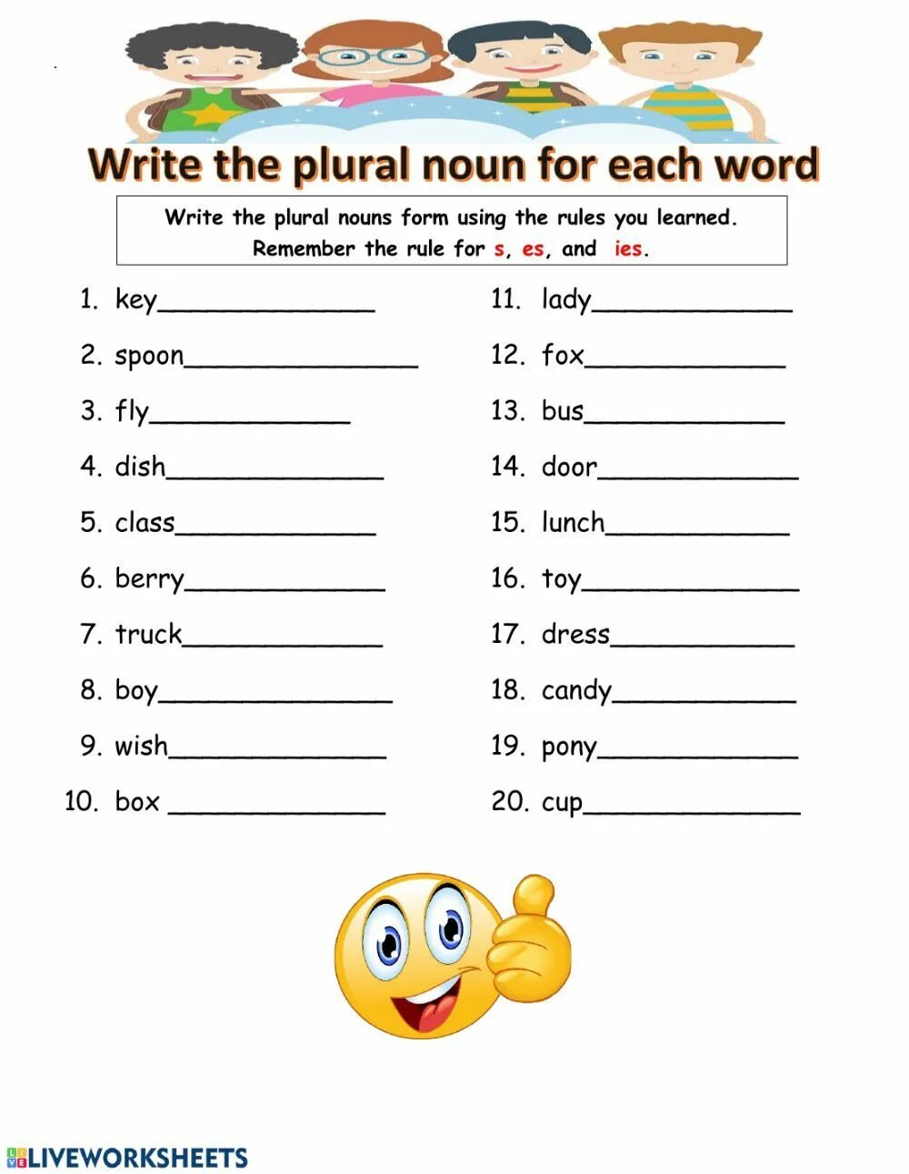 Write the plural form of the words. Plural Nouns 2 класс. Plural Nouns упражнения. Plural Nouns правило. Plural Nouns 2 класс упражнения.