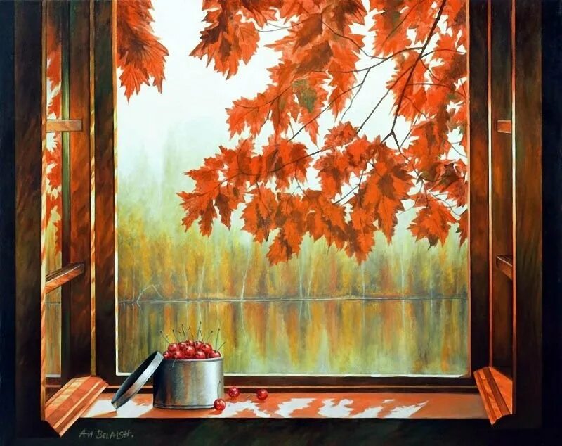 Листья на подоконнике. Окно осень. Осень из окна. Осень за окном. Пейзаж за окном.