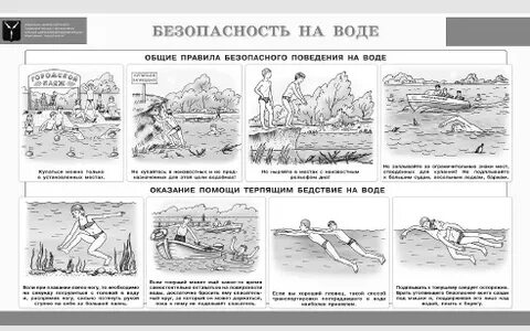 Безопасность на воде черно белые картинки