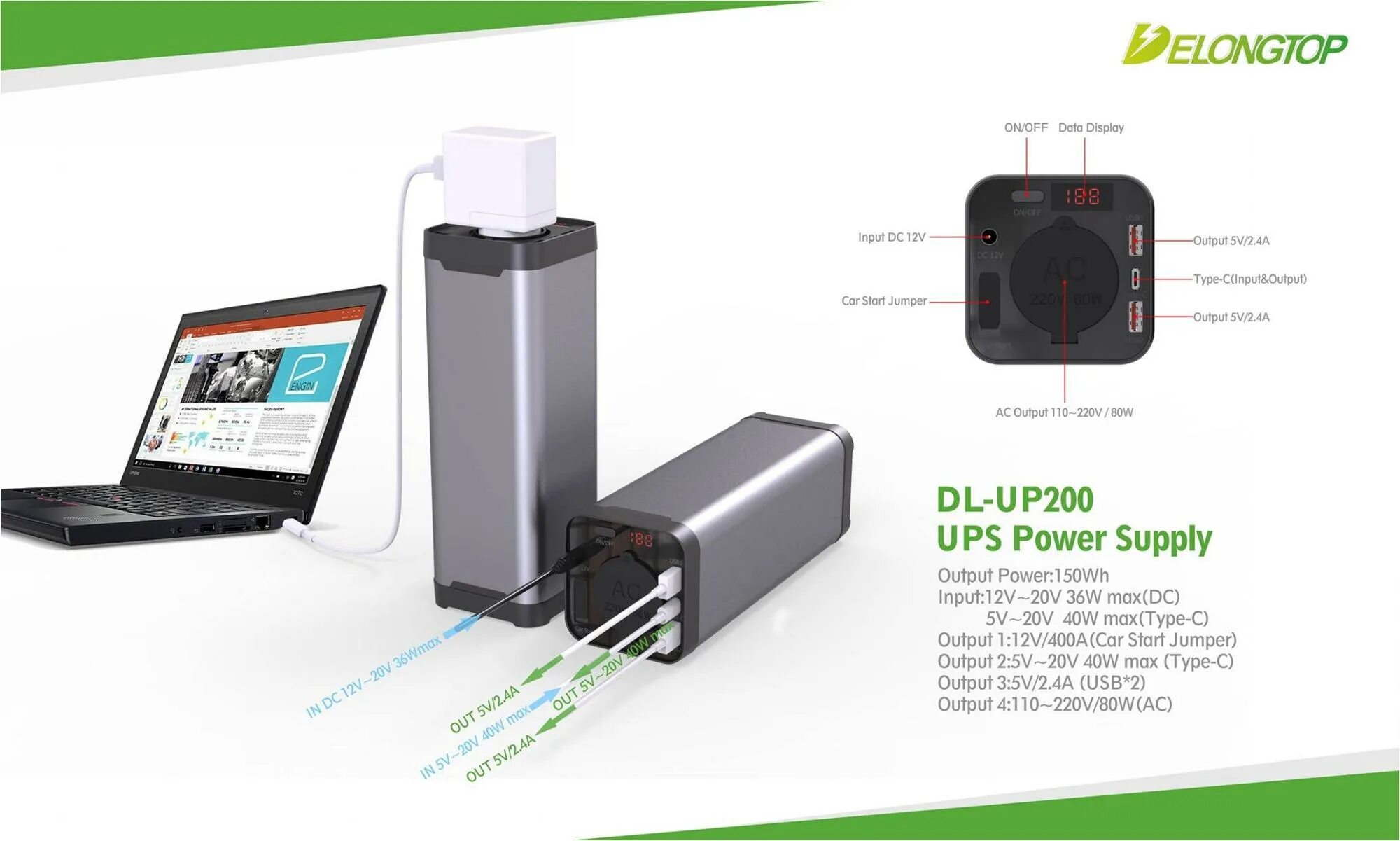 Add up to 200. Внешний аккумулятор delongtop. внешний аккумулятор delongtop 150wh ac 220v. measurement &amp; analysis instruments 110 в 220 в корпус переменного тока up200 40000 мач купить.