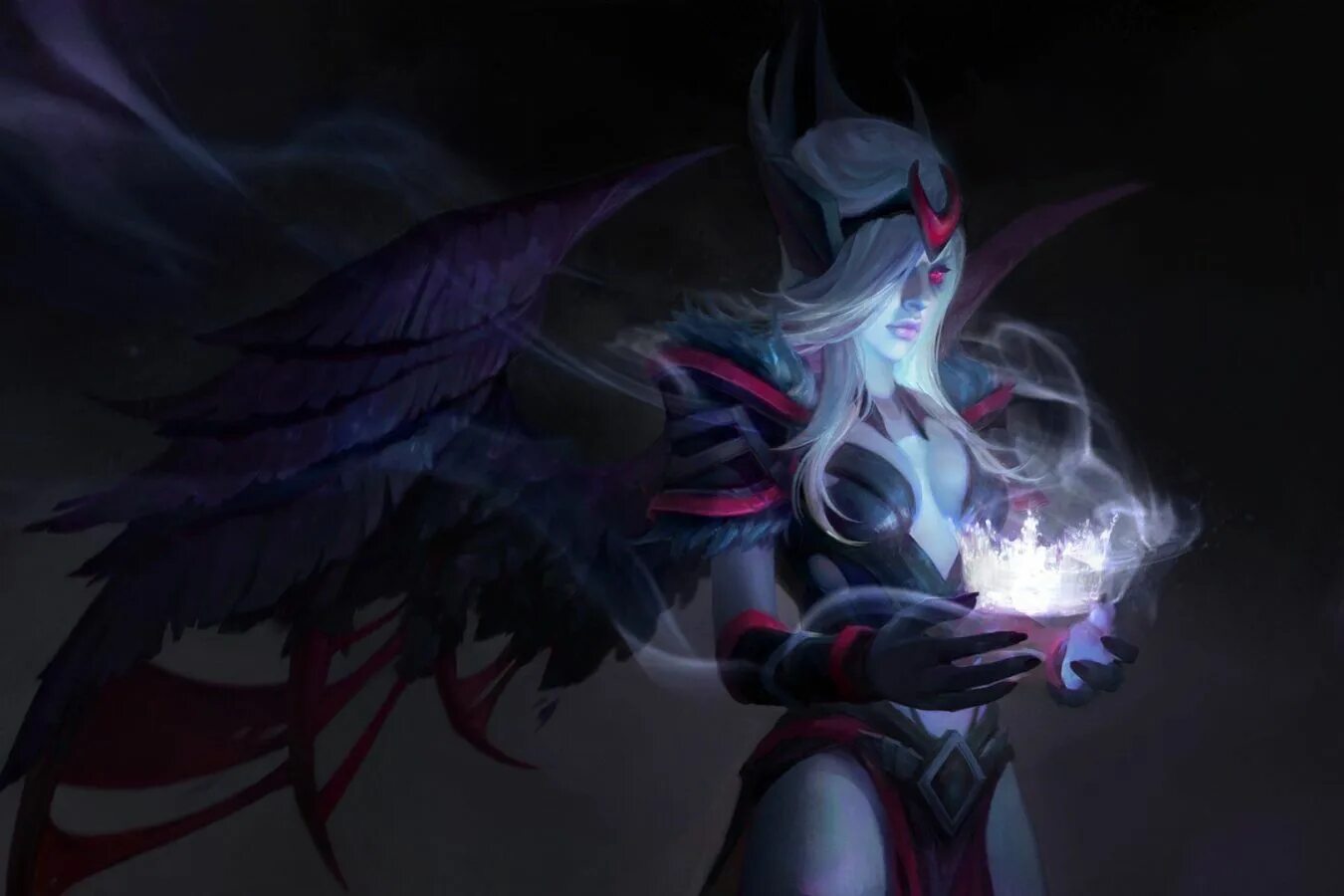 Луна дота 2. Аркана на войд спирита. Аркана на венгефул спирит. Vengeful spirit арт. Luna dota 2 art.