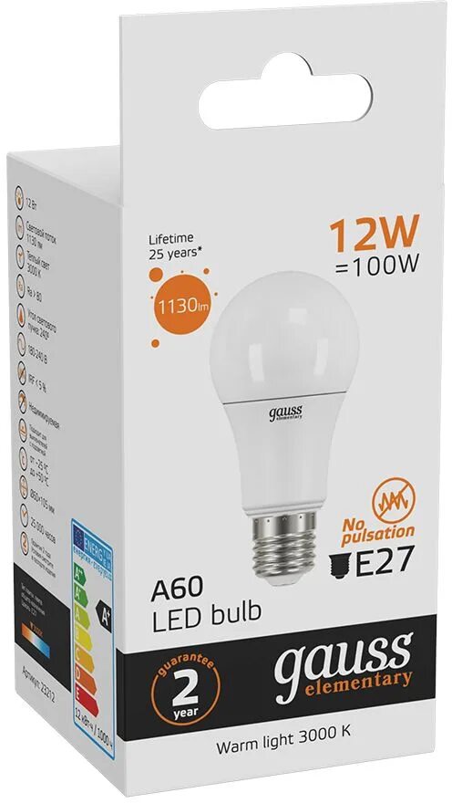 Gauss elementary 5.5 w. Светодиодная лампа gauss 23219. лампа gauss elementary. 23239 gauss. лампочки гаус е27 а67 30w.