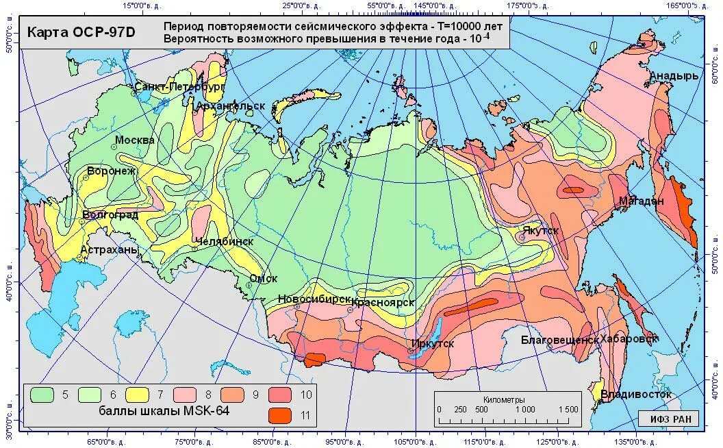 Землетрясение в москве баллы
