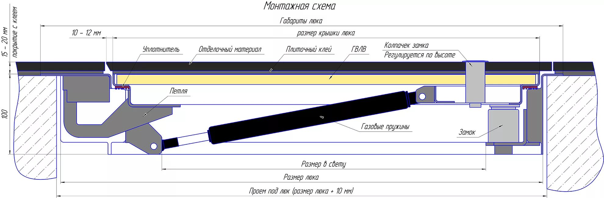 Размеры скрытых люков. Люк напольный Хаммер Бонд. Люк напольный под плитку 600х600 чертеж. Люк ревизионный Бонд 600х700 мм напольный с амортизаторами стальной. Люк напольный 800х800 чертеж.