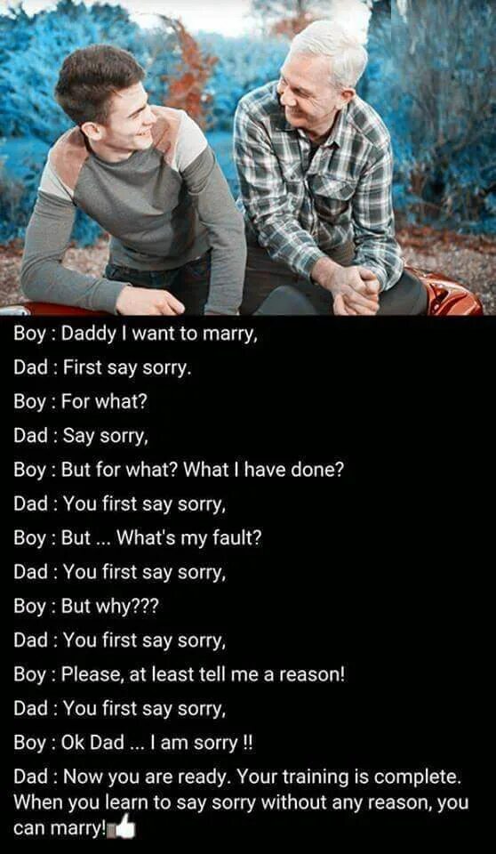What is dad doing. Мем sorry my dad says no. first you say no. what is your dad doing now.