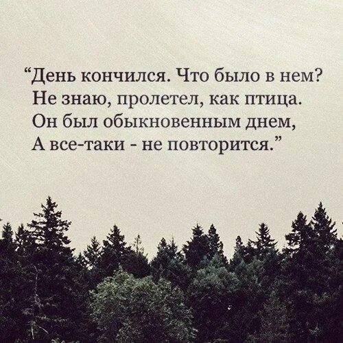 Был обыкновенен и прост и. День кончился. День кончился что было. Что было в нем не знаю пролетел как птица. День закончился стихи.