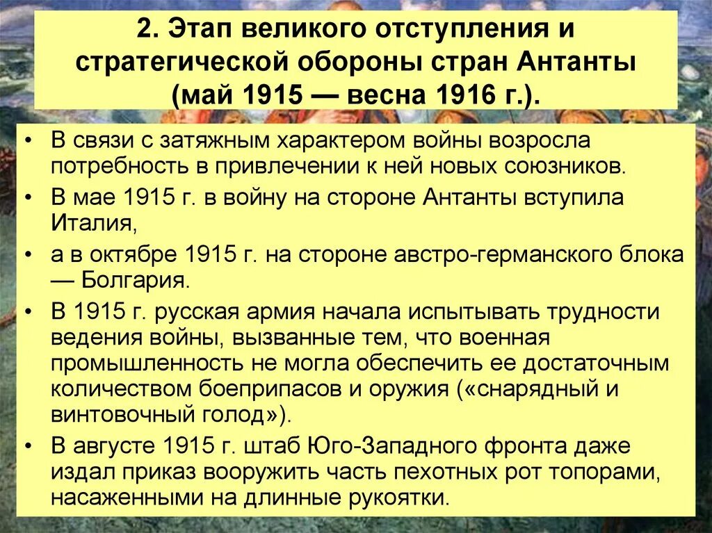 Великое отступление 1915 года причины. Великое отступление 1915 года причины