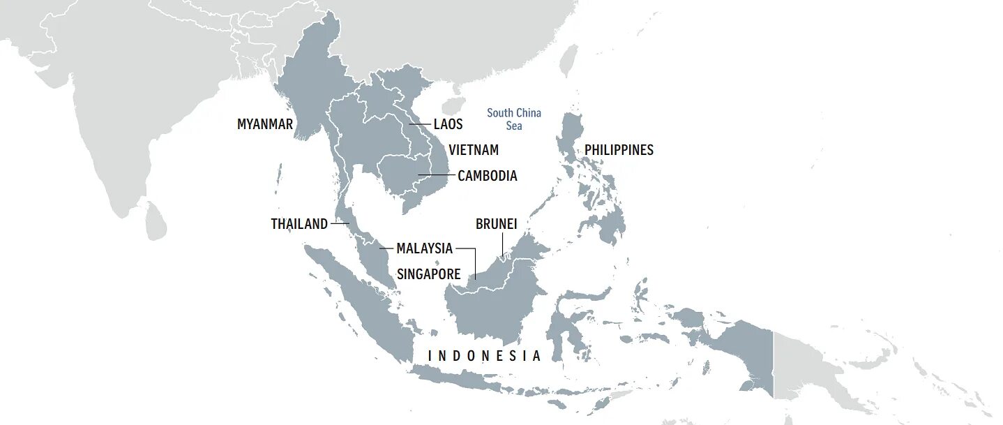 Асеан на карте. Политическая карта АСЕАН. Страны участницы АСЕАН контурная карта.