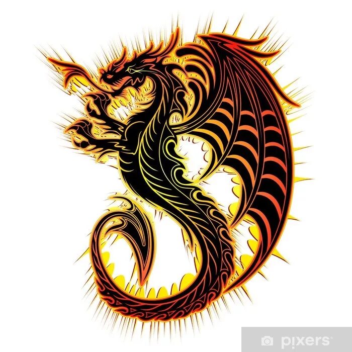 Дракон символ чего. Символ дракона. Символы драконов. Желтый дракон тату. Огненный дракон тату.