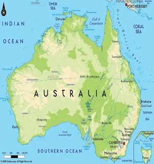 Australia Physical Map 5D3