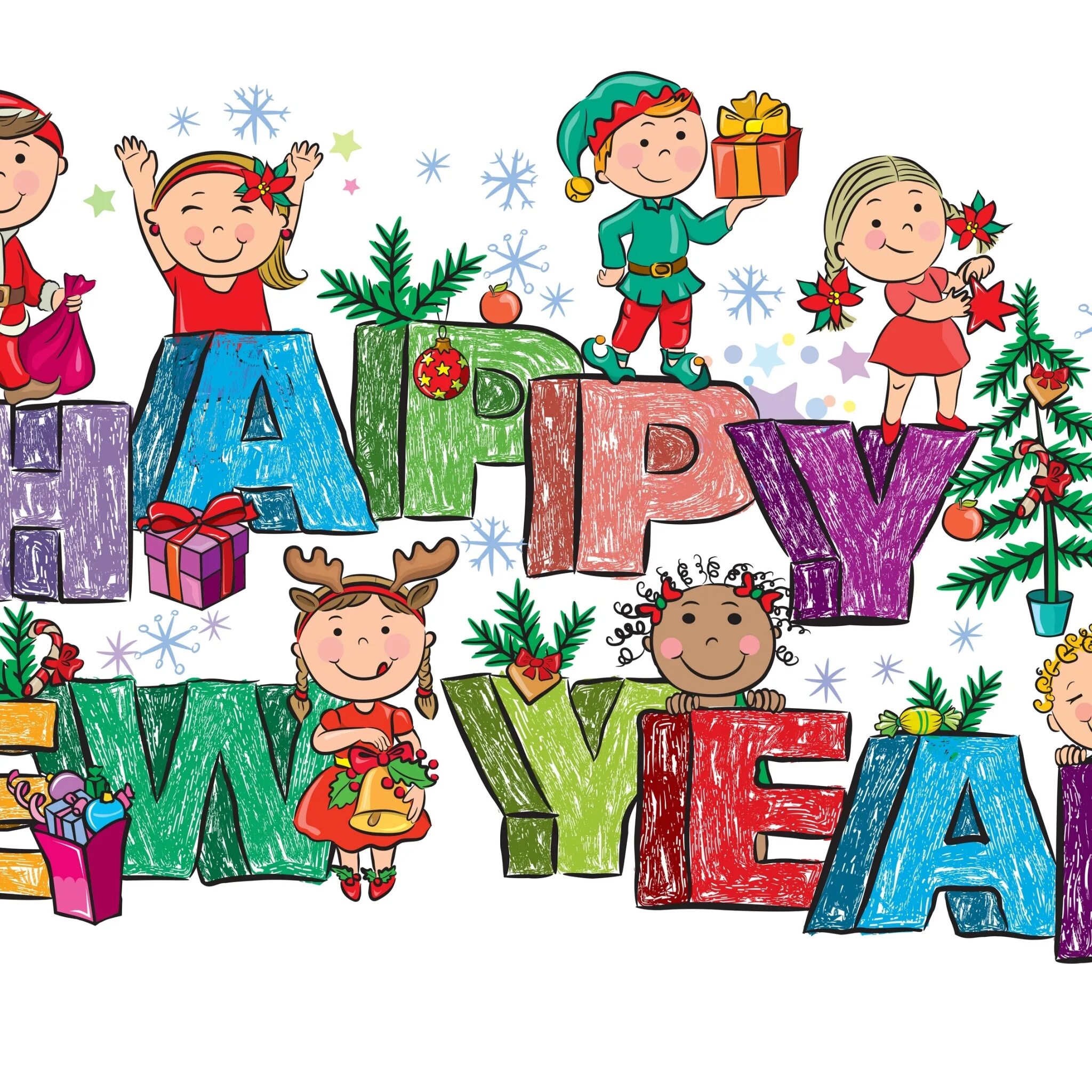 Happy New year для детей. Детские рисунки Happy New year. Счастливый новый год рисунок. Новый год рисунок для школьника.