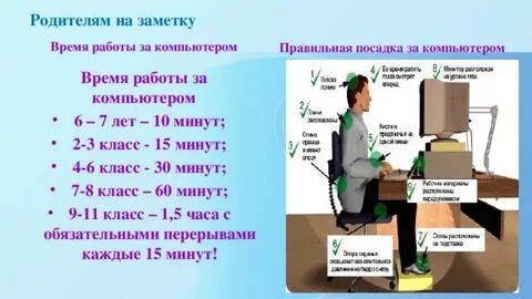 Норма времени за компьютером