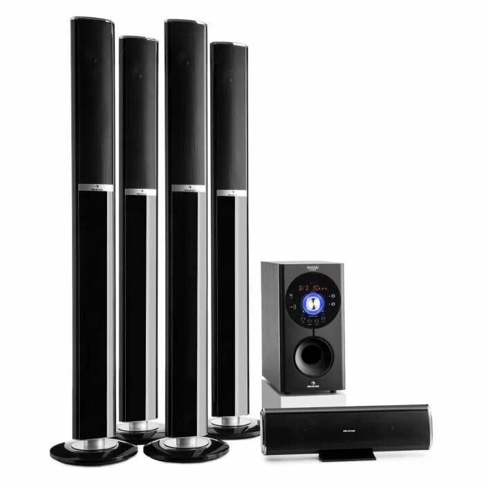 Surround system. Сабвуфер active 5.1 home theatre surround system. колонки auna. auna area 5.1 elegance. домашний кинотеатр 5.1, 125 вт rms, bt/usb/sd/aux, пульт ду.