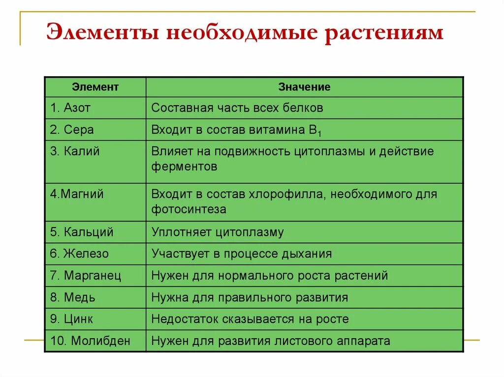 Элементов необходимых для части