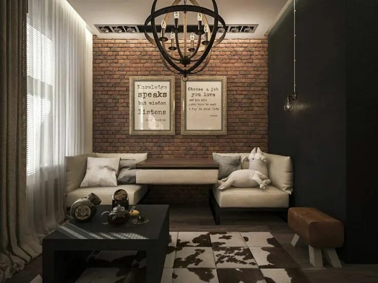 Обои в стиле лофт в интерьере гостиной Дизайн в стиле Loft ◾ Ждём от Вас комментариев и обсуждений по поводу этого диза