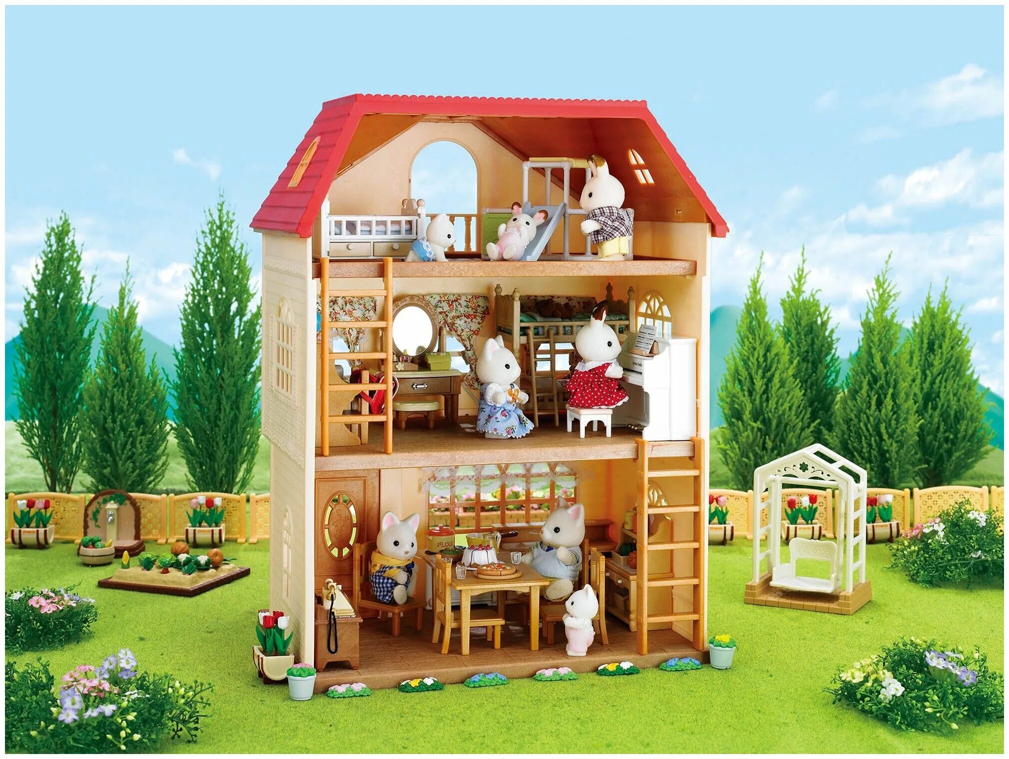Sylvanian families red roof country home. дом игрушек 3. мир деревянных игрушек кукольный домик 3 этажа д250, бежевый/голубой. кукольный домик полесье сказка. кукольный дом деревянный 3 этажа мди.