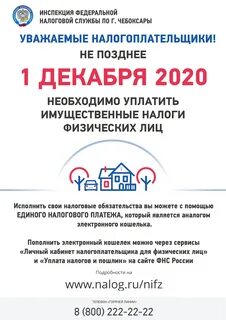 1 декабря имущественные налоги