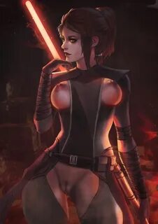 Bastila Shan, Brown Hair, Monori Rogue, short hair, Star Wars, vagina. 