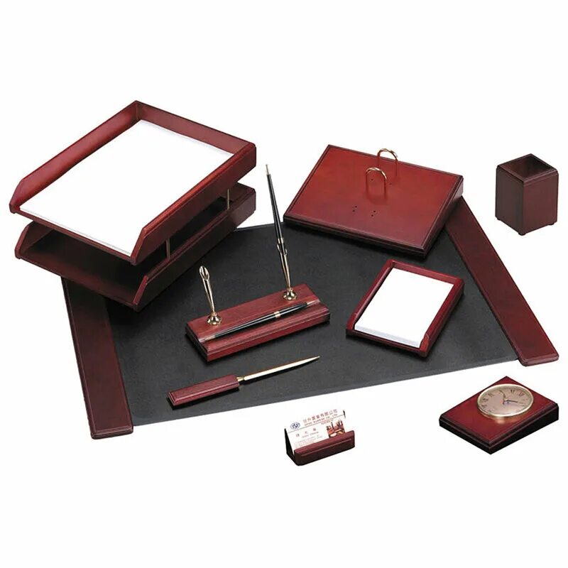 Настольный набор "bestar" 8183. Набор настольный bestar красное дерево. Набор для рабочего стола руководителя. Орех). Настольный набор для руководителя.
