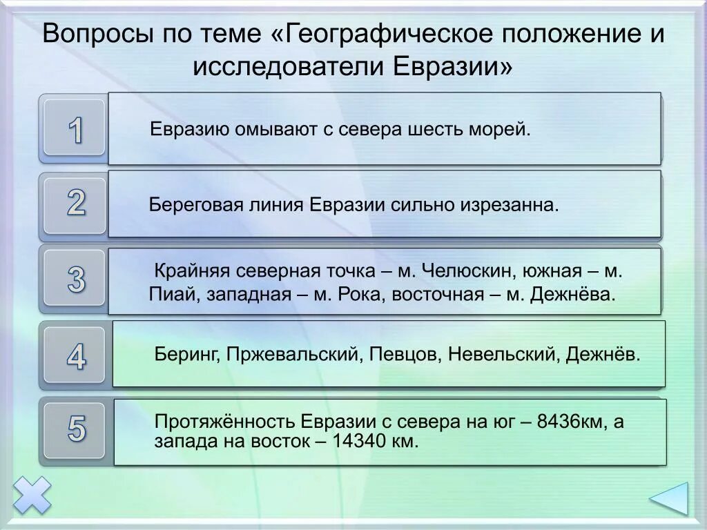 Тест евразия география 7