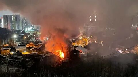 Пожар на дне города