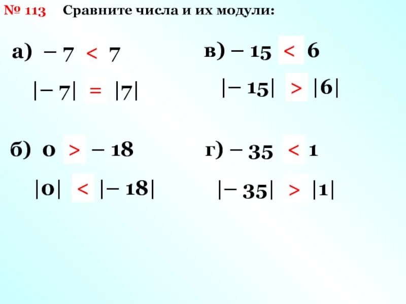 Модуль числа сравнение чисел. Сравнение модулей. Сравнение модульных чисел. Как сравнивать модули. Сравните числа 2 5 и 3 10