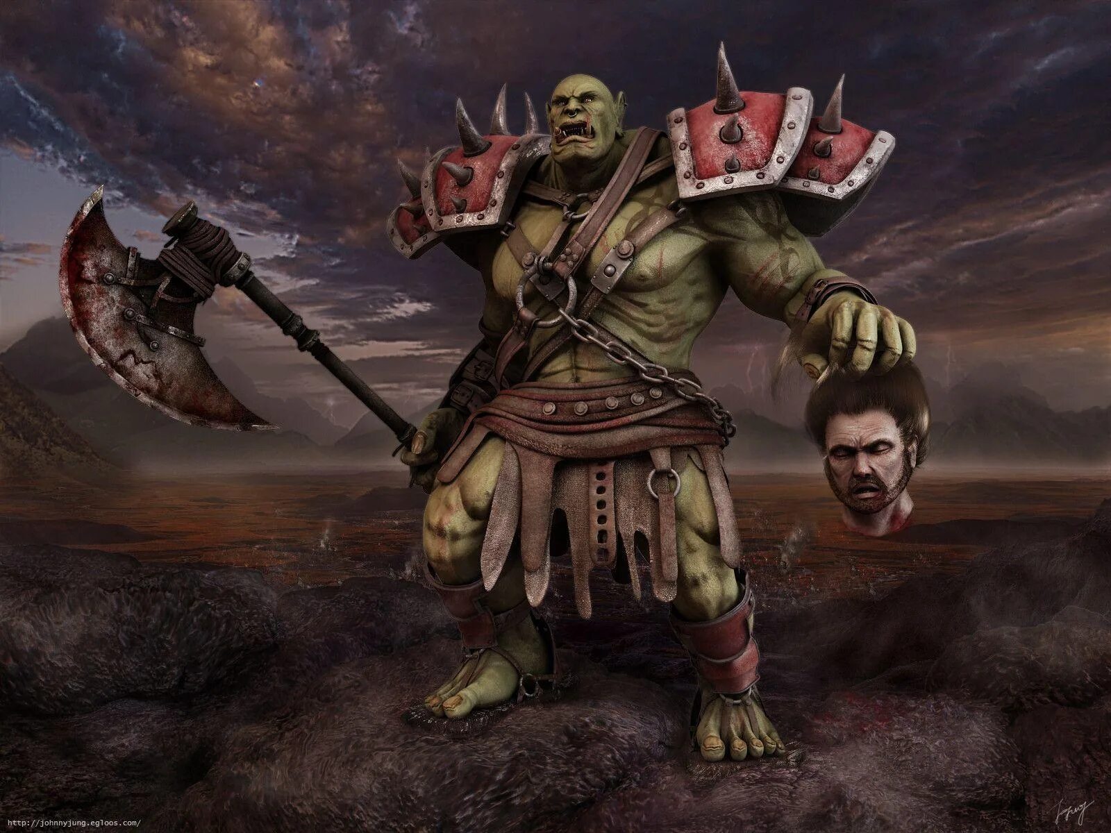 орки фаэруна арт. орки мелькора. высшие орки. красный орк варкрафт 3. орк днд.