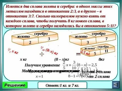 Сплав состоит из золота и серебра