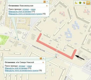 Комсомольская 2 карта