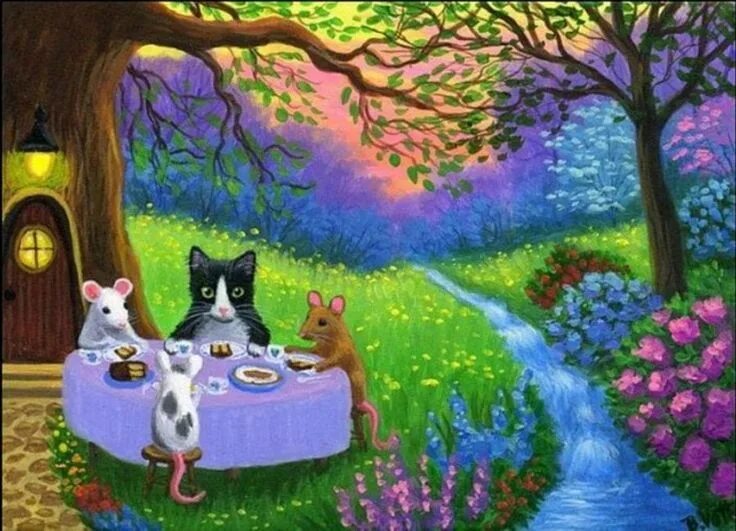 My cat three mice in the garden