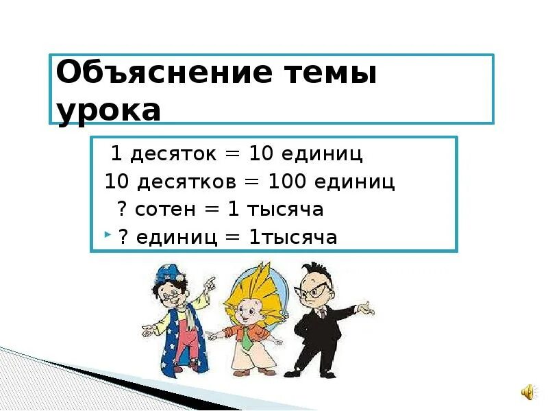 Чему равны 10 сотен. Темы урока и объяснение. Единицы десятки сотни. Объяснение темы. СТО единиц.