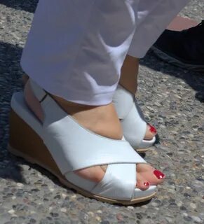 white high heel and red toes of candid turkish baby candid turkish girls feet