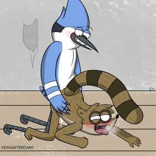 veinsafterdark, mordecai, rigby, regular show, anal, anal sex, avian, bird,...