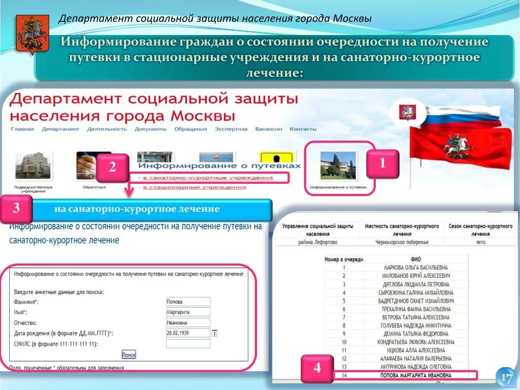 Телефон по социальным путевкам. Департамент социальной защиты населения города Москвы. Очередь для получения санаторно-курортной путевки. Проверить очередь на получение путевки. Очередь для пенсионеров на санаторно-курортное.