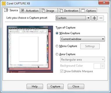Corel capture
