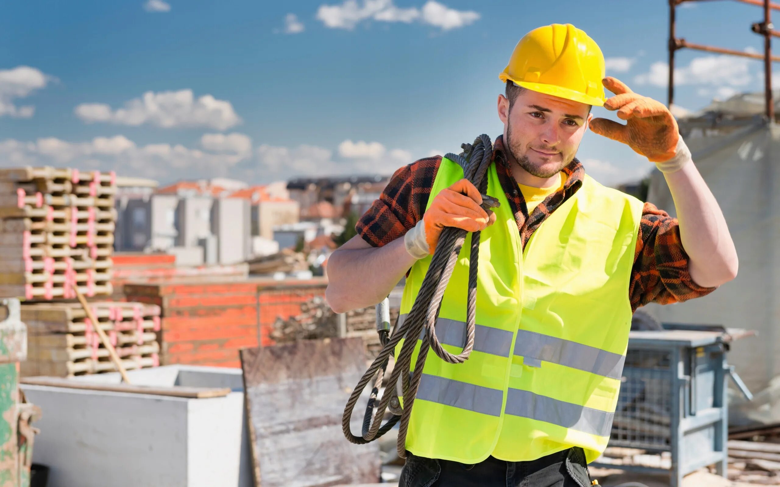 He works in building