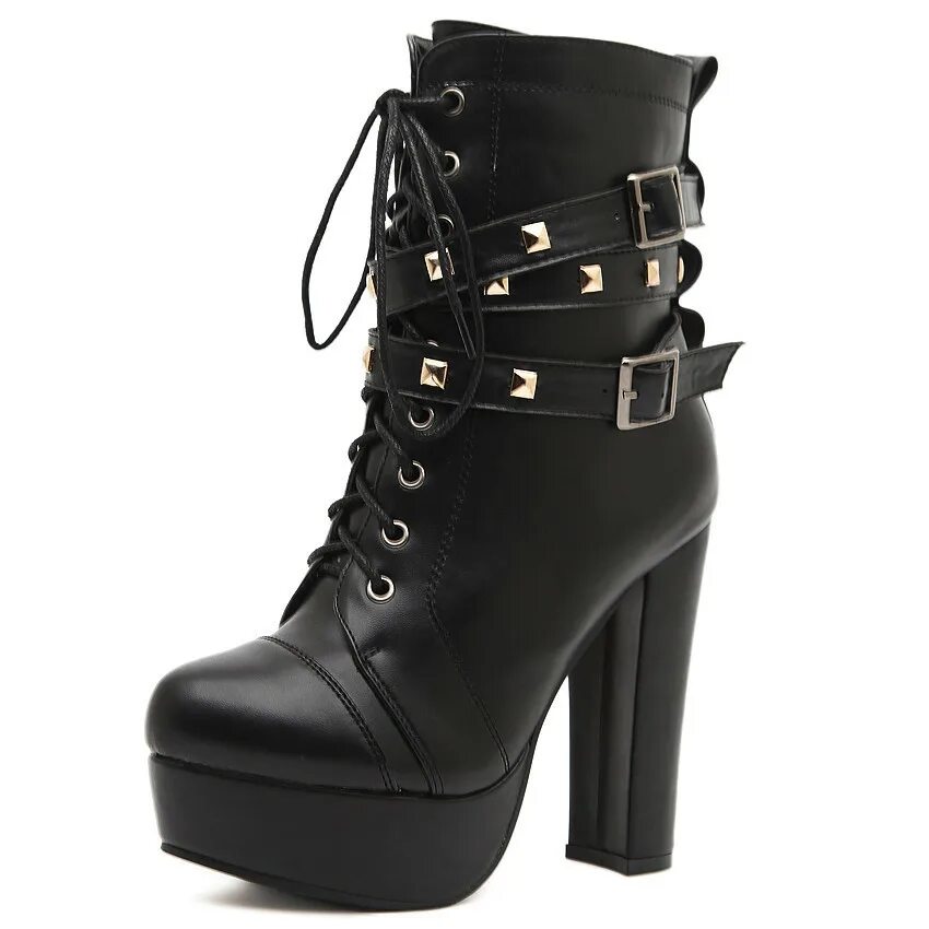 черные ботинки на каблуке. ботинки женские на каблуке. Lace up black high heel platform ankle boots. Platform stiletto ankle boots. ботинки на каблуке.