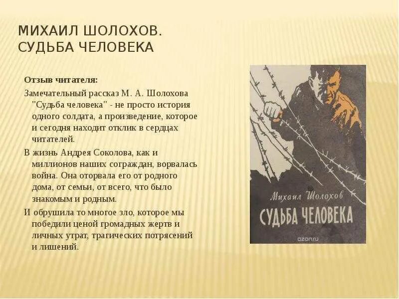 М. Шолохова «судьба человека». Вывод рассказа судьба человека Шолохова. Судьба человека Михаила Шолохова.