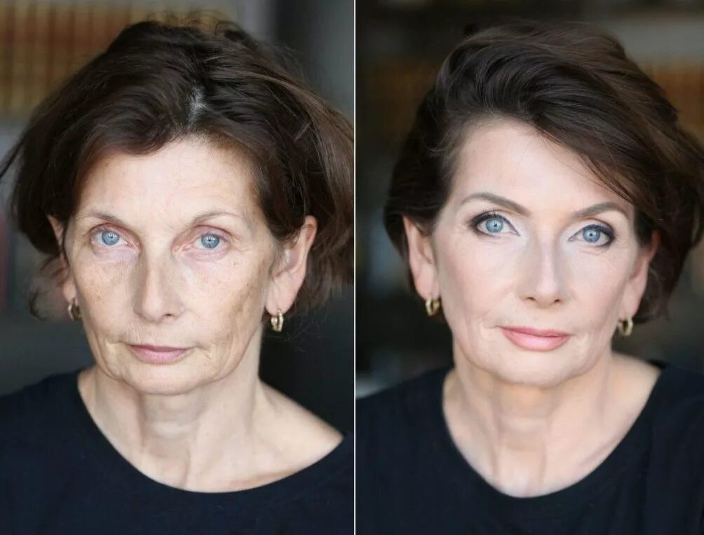 Подтяжка после 60. Возрастной макияж. Лифтинг макияж. Лифтинг макияж до и после. Макияж для возрастных женщин.