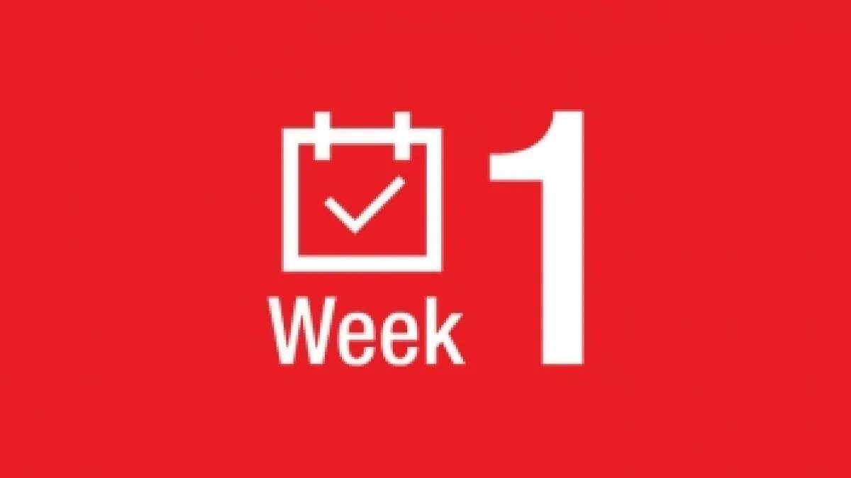 Week 1 2. Week 1. week надпись. one week. 1 неделя.