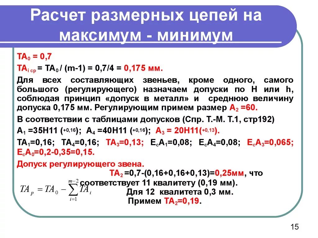 Расчет размер ныз цепей. Методика расчета размерных цепей. Метод расчета размерных цепей. Расчёт размерных цепей примеры.