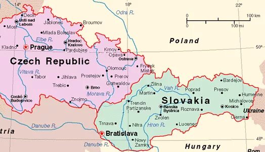 Разделение Чехословакии на Чехию и Словакию. Карта Словакии и Чехии 1993. Чехия и Словакия на карте. Чехословакия распалась на карте.