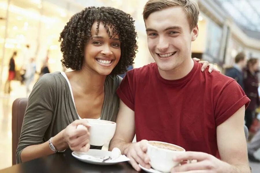 Meet couple. Black men in Cafe. Date Cafe. Teenage couple Date Cafe.