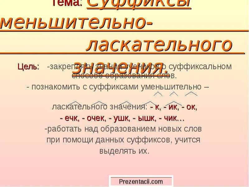 Есть слово ласкательные. Уменьшительно-ласкательные суффиксы. Слова с уменьшительно ласкательными суффиксами. СУФ уменьшительно ласкательные. Меньительно-ласательные сффисы.