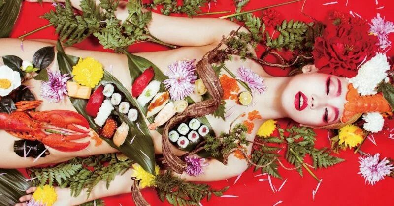 Нётаймори (ниотамори. Нётаймори (ниотамори. Сеть ресторанов «nyotaimori», япония. Ресторан nyotaimori. Суши на теле.