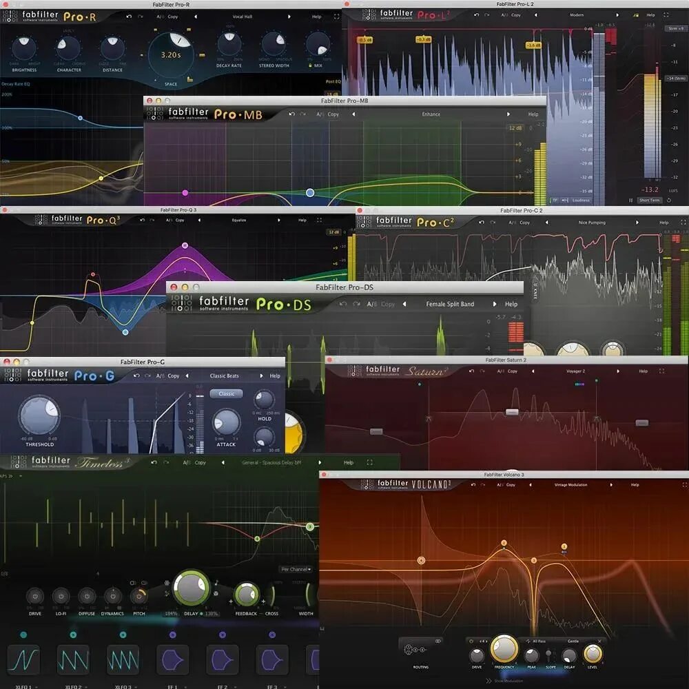 Fabfilter vst bundle. Fabfilter pro c. fabfilter pro c2. fabfilter q3. fabfilter total bundle.