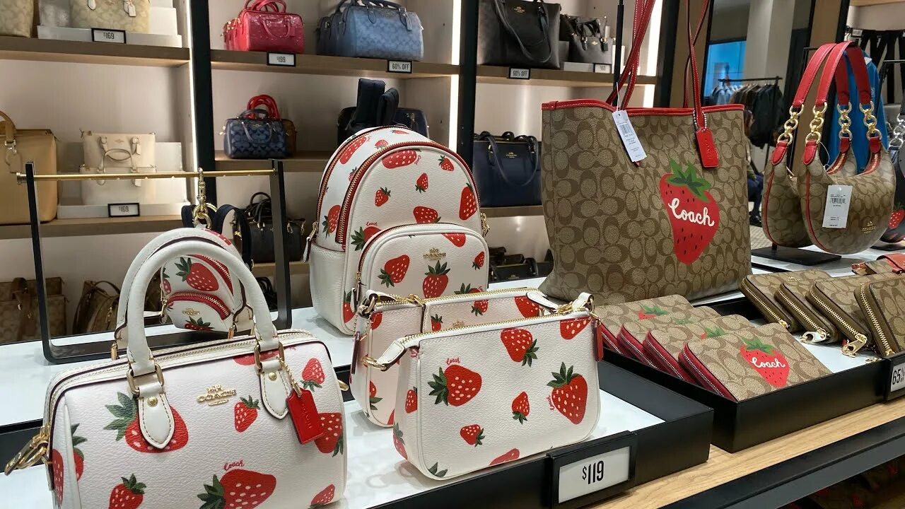 Coach outlet. Сумка coach с клубникой.