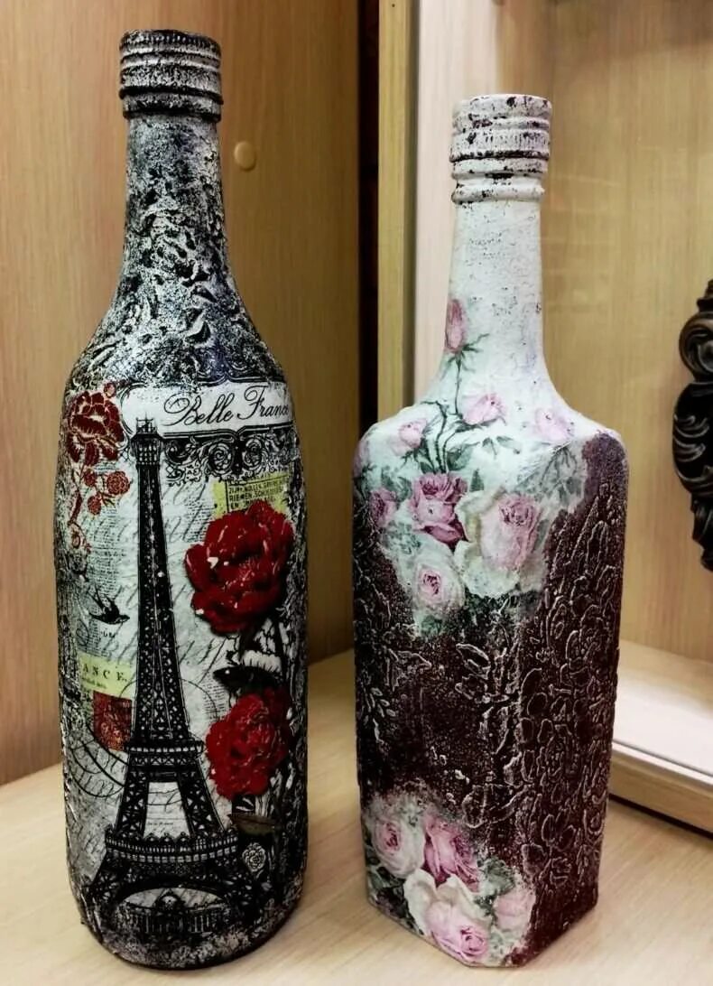 Декорирование декупаж. Декор бутылок. декупаж бутылок. необычный декупаж бутылок. красивый декупаж бутылок.